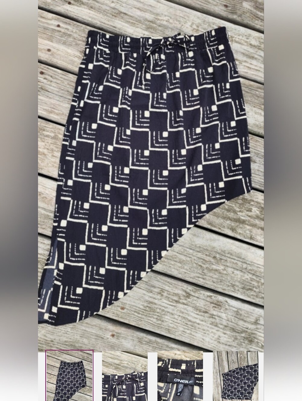 O'Neill Asymmetrical Geo-Print Skirt